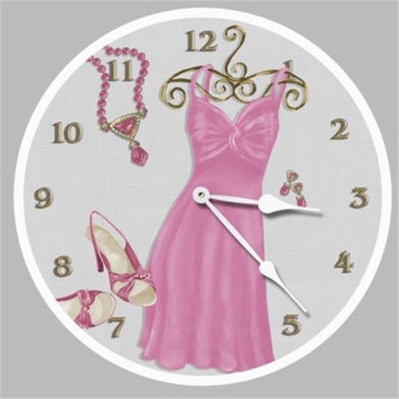 CLOCK CREATIONS 18 in. Night on the Town Pink Round Clock CL1097689